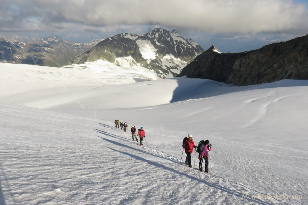 Subiendo el Bishorn por el Glaciar Turtmann